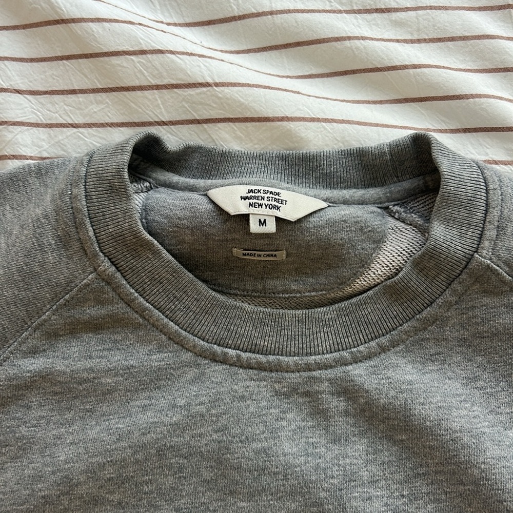 Jack Spade Gray Raglan Sweatshirt - Picture 2 of 5